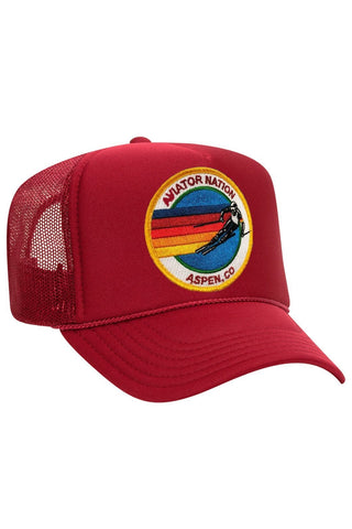 AVIATOR NATION ASPEN TRUCKER HAT HATS Aviator Nation OS RED