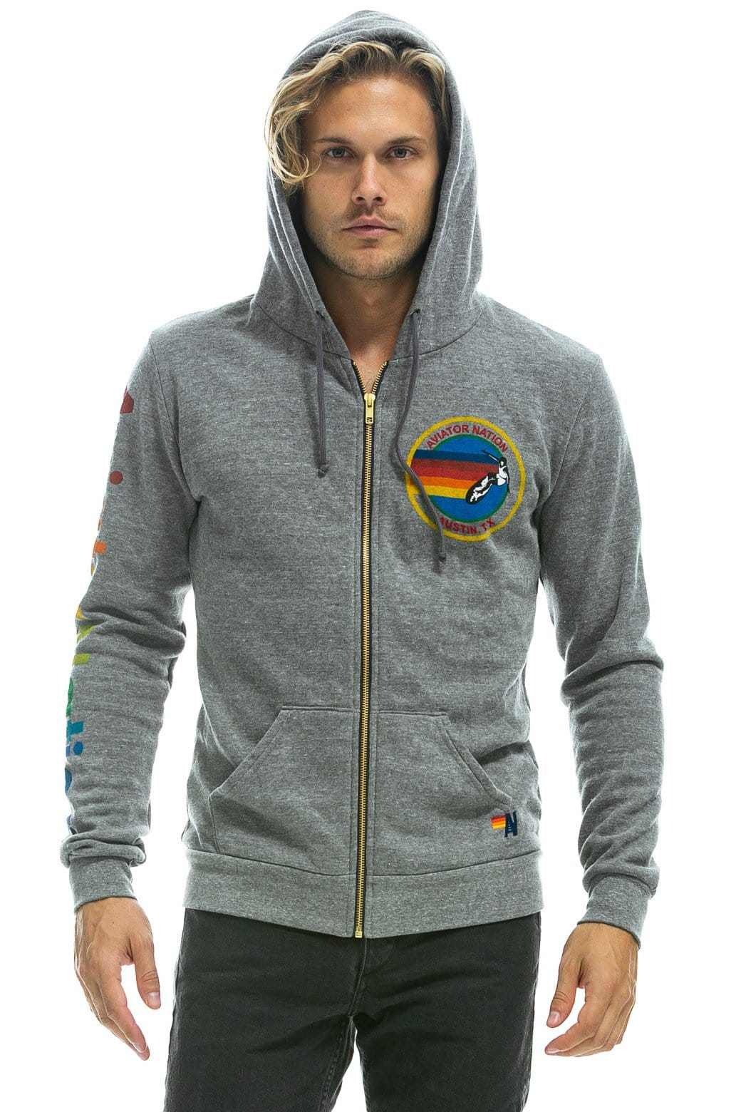 AVIATOR NATION AUSTIN HOODIE - HEATHER GREY Hoodie Aviator Nation