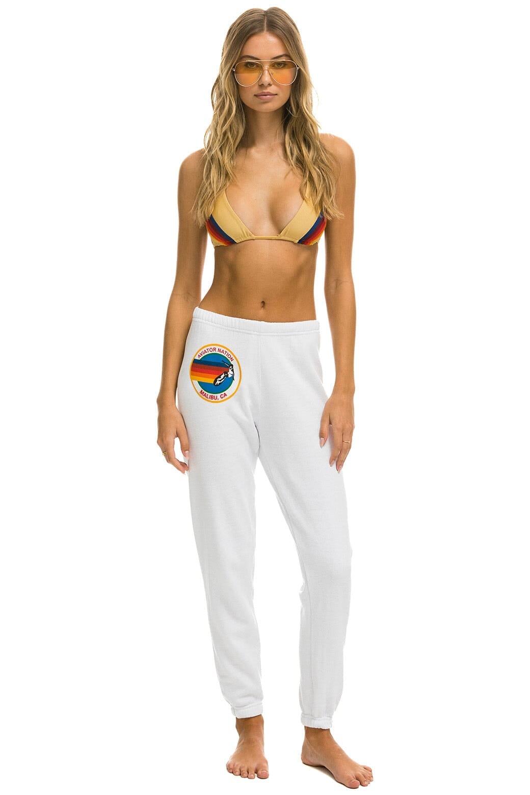 AVIATOR NATION BU - WOMENS SWEATPANT WHT Women's Sweatpants Aviator Nation