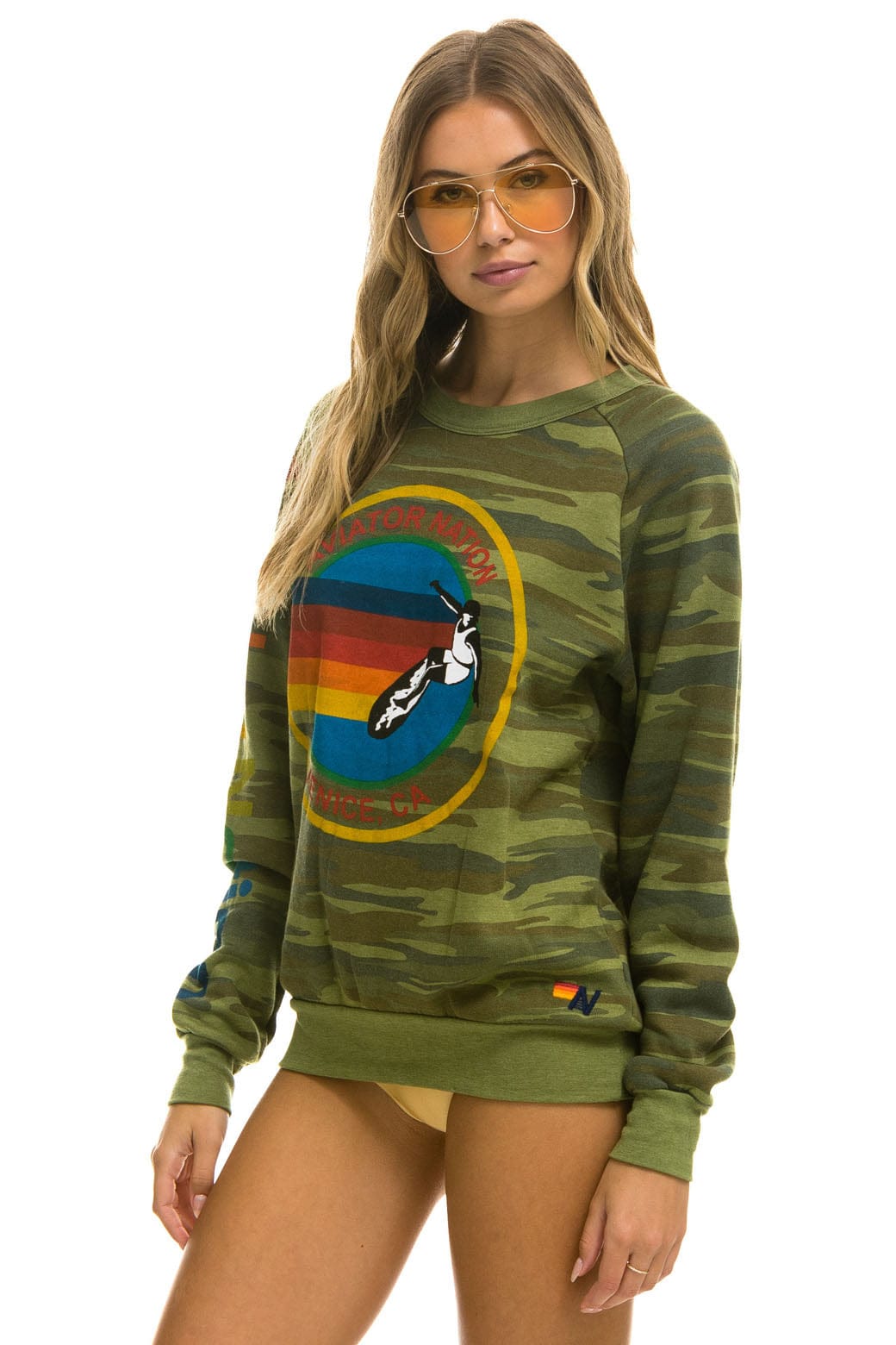 AVIATOR NATION CREW SWEATSHIRT - CAMO Sweatshirt Aviator Nation
