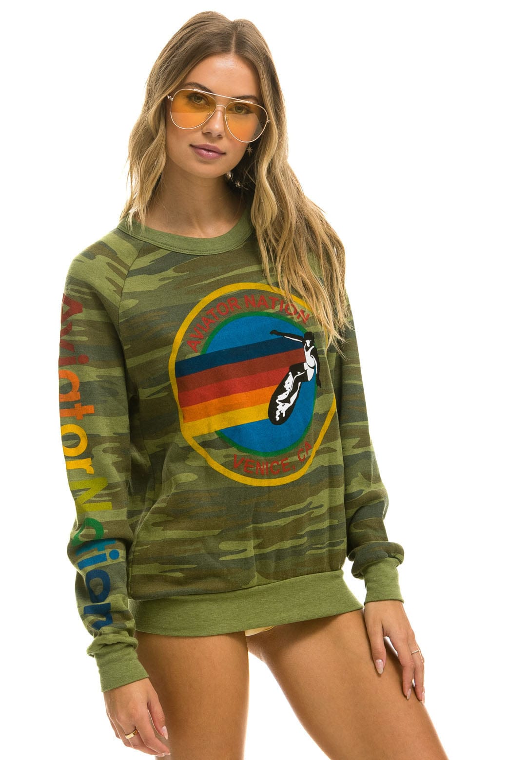 AVIATOR NATION CREW SWEATSHIRT - CAMO Sweatshirt Aviator Nation