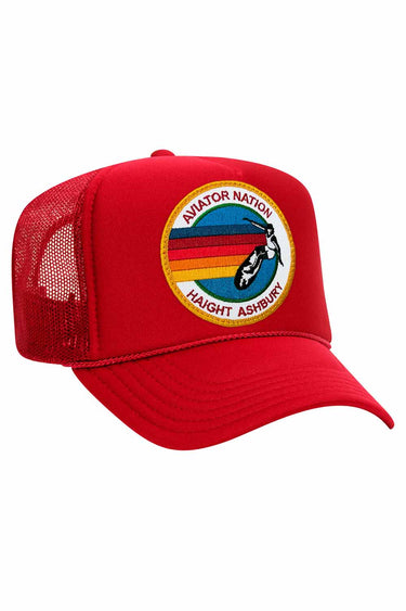 AVIATOR NATION HAIGHT ASHBURY TRUCKER HAT HATS Aviator Nation OS RED