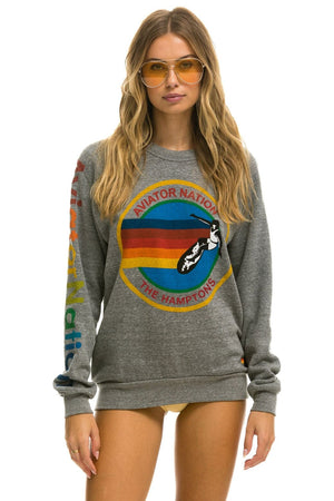 AVIATOR NATION HAMPTONS CREW SWEATSHIRT - HEATHER