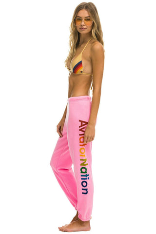 AVIATOR NATION HAMPTONS SWEATPANTS - NEON PINK Women's Sweatpants Aviator Nation