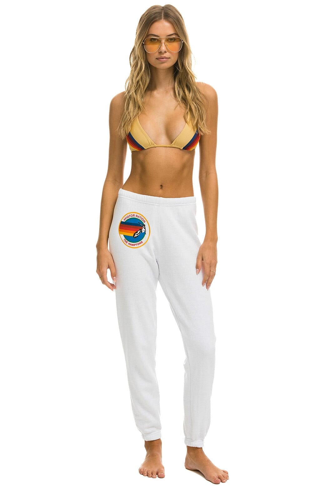 AVIATOR NATION HAMPTONS SWEATPANTS - WHITE Women's Sweatpants Aviator Nation