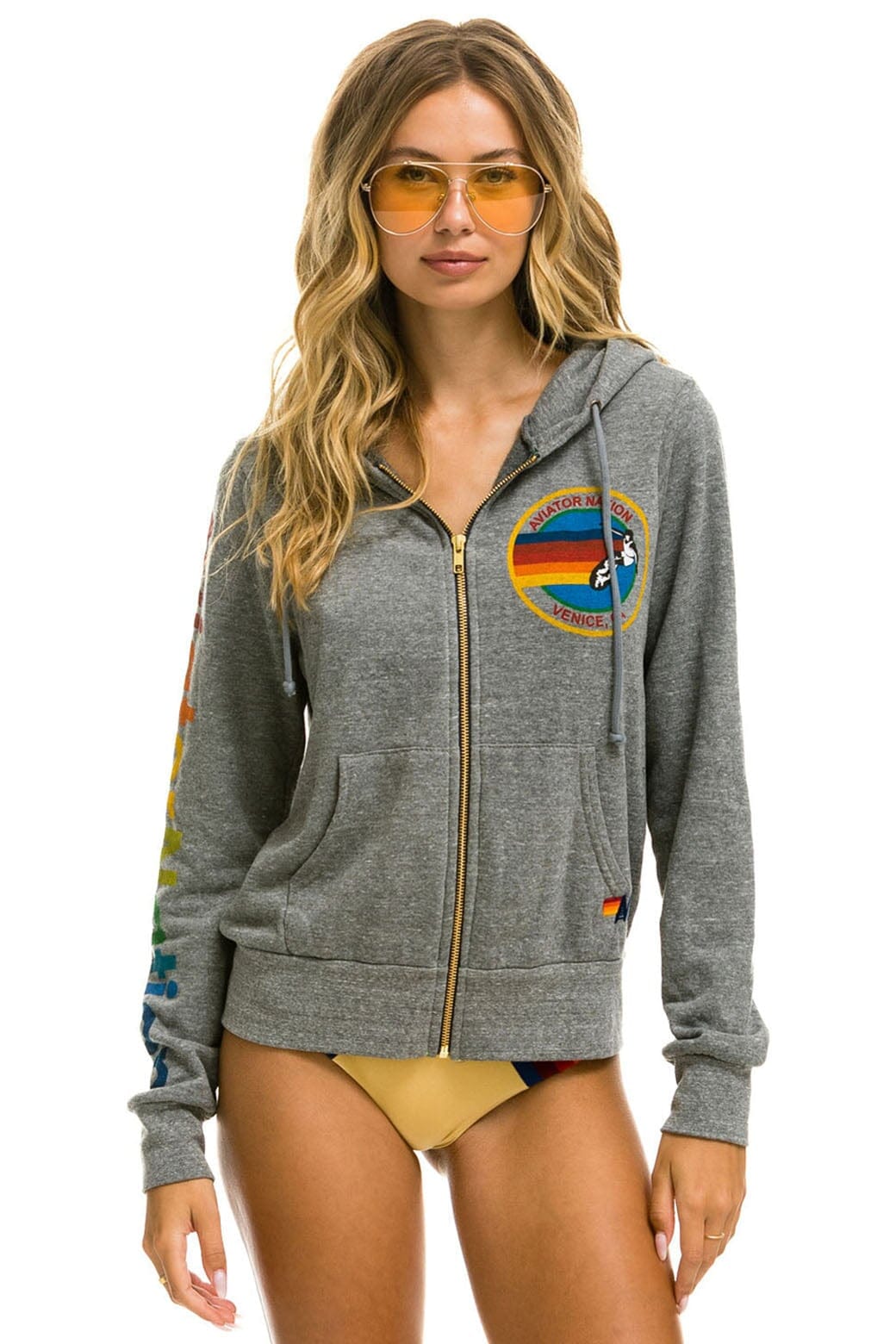 AVIATOR NATION HOODIE HEATHER GREY – Aviator Nation