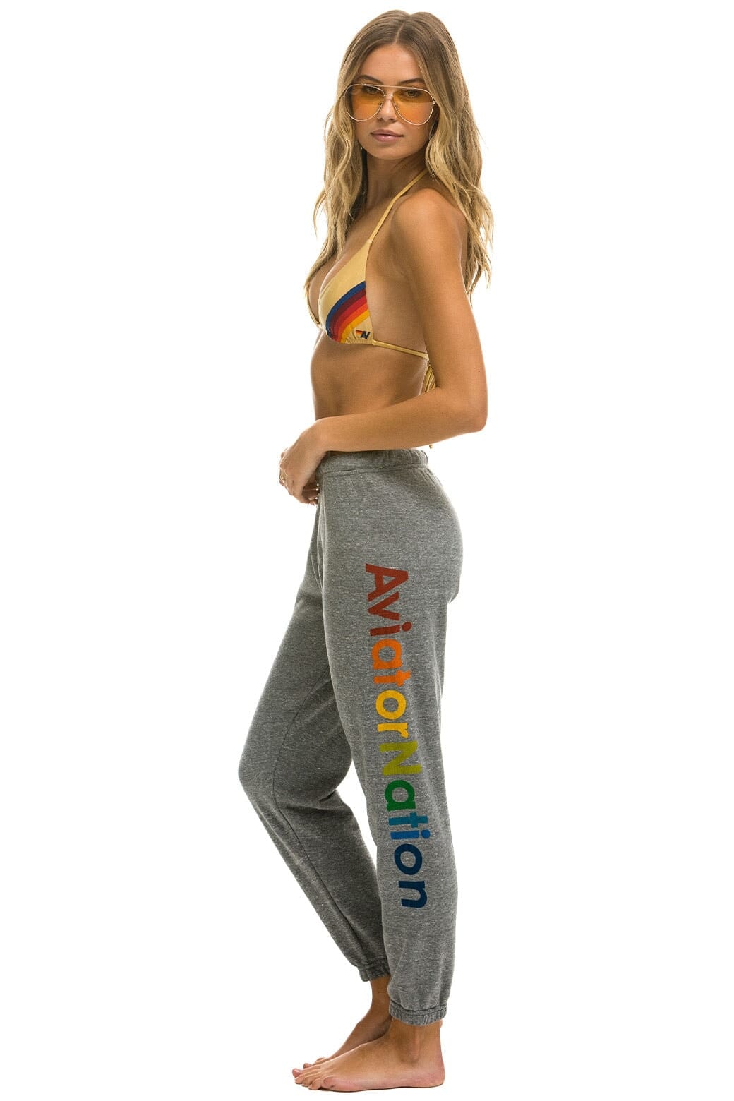 AVIATOR NATION LA JOLLA SWEATPANTS - HEATHER GREY Women's Sweatpants Aviator Nation