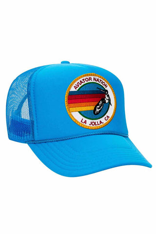 AVIATOR NATION LA JOLLA TRUCKER HAT HATS Aviator Nation OS NEON BLUE