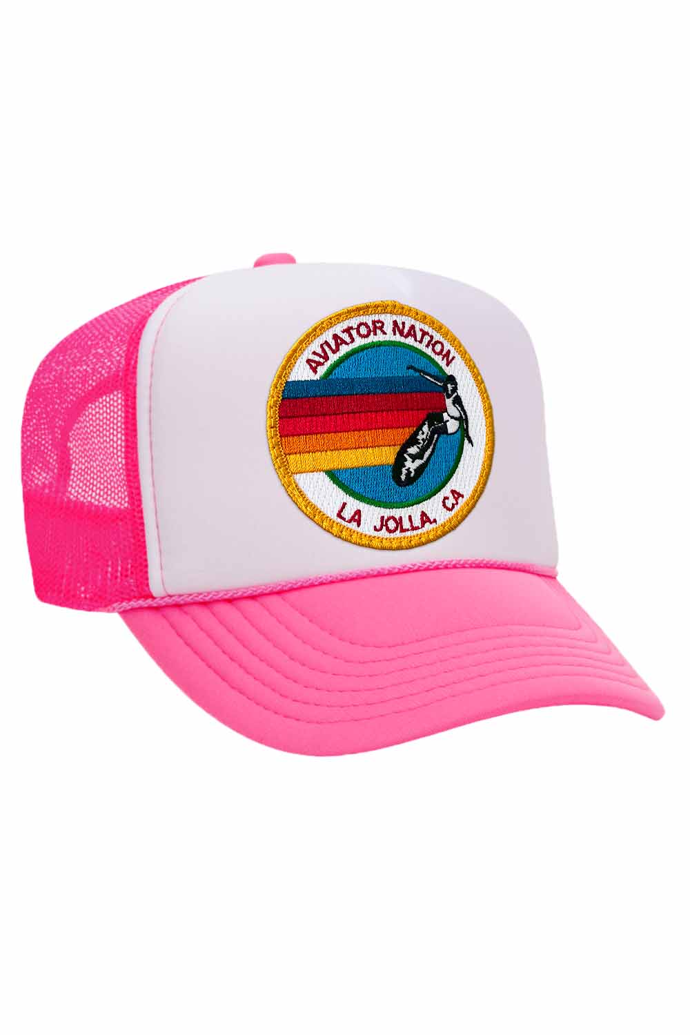 AVIATOR NATION LA JOLLA TRUCKER HAT HATS Aviator Nation OS NEON PINK // WHITE // NEON PINK