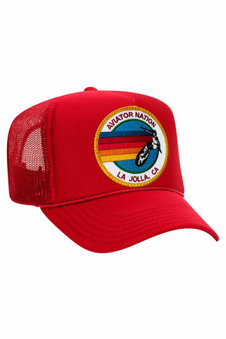 AVIATOR NATION LA JOLLA TRUCKER HAT HATS Aviator Nation OS RED