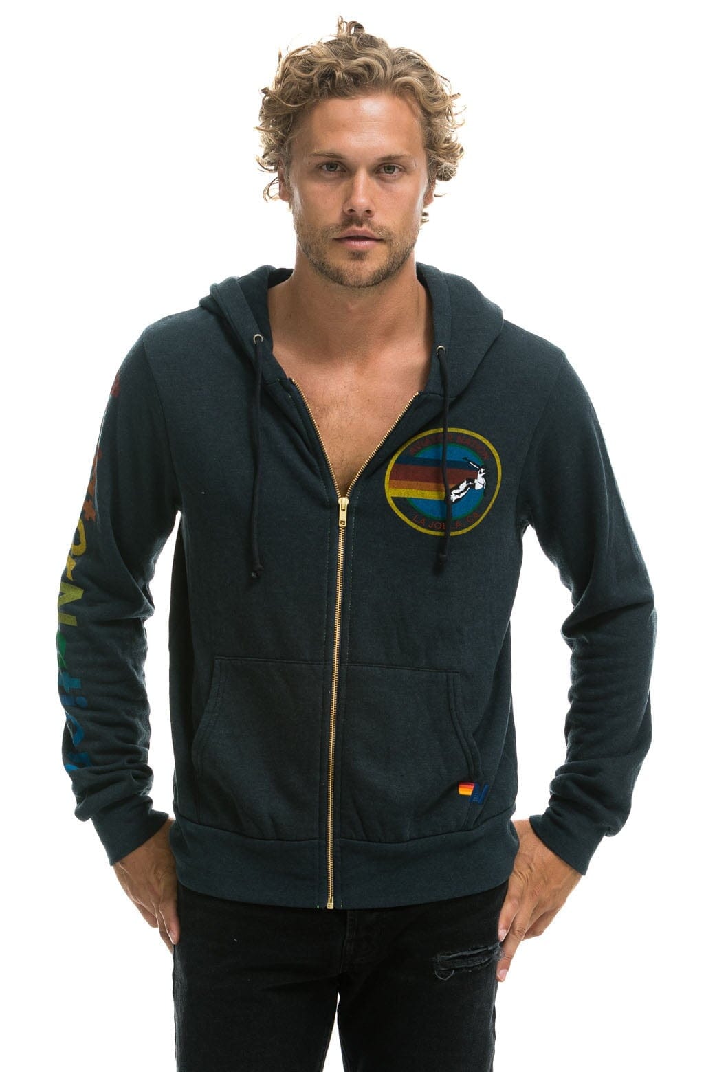 AVIATOR NATION LA JOLLA ZIP HOODIE - CHARCOAL Hoodie Aviator Nation