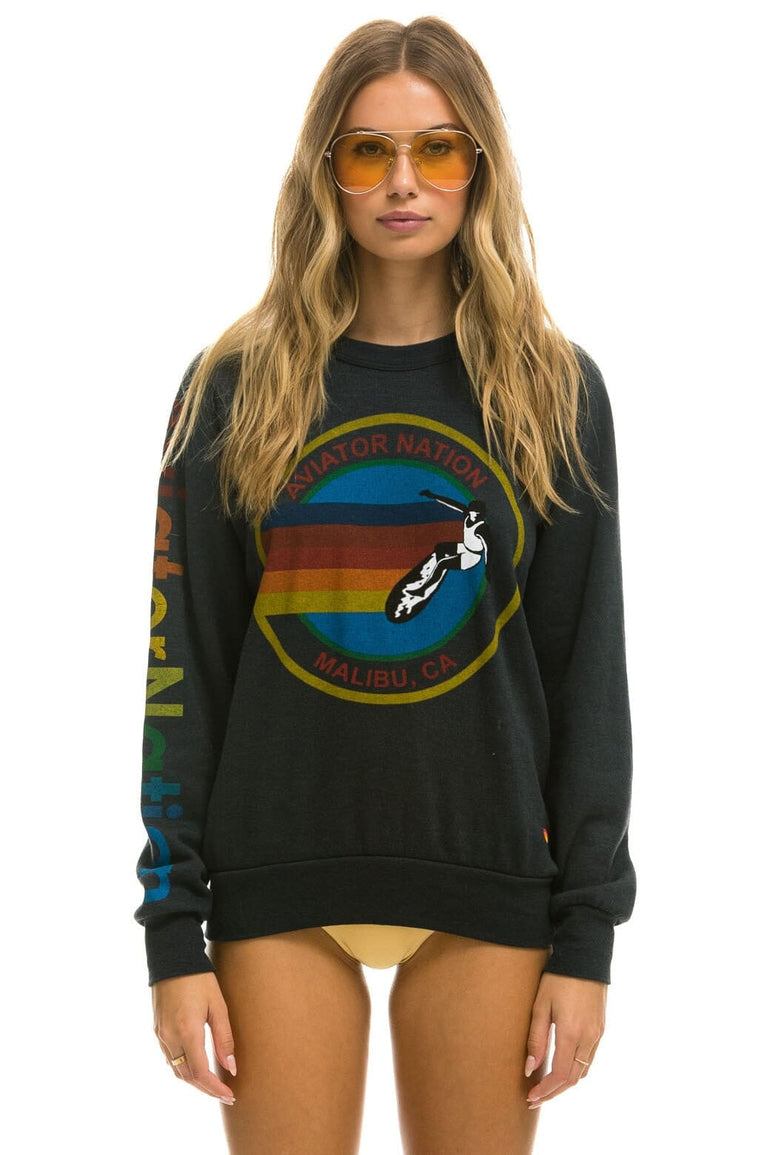 AVIATOR NATION MALIBU CREW SWEATSHIRT - CHARCOAL Sweatshirt Aviator Nation