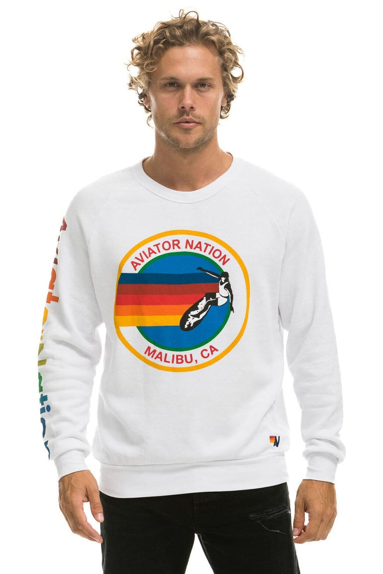 AVIATOR NATION MALIBU SWEATSHIRT - WHITE Sweatshirt Aviator Nation