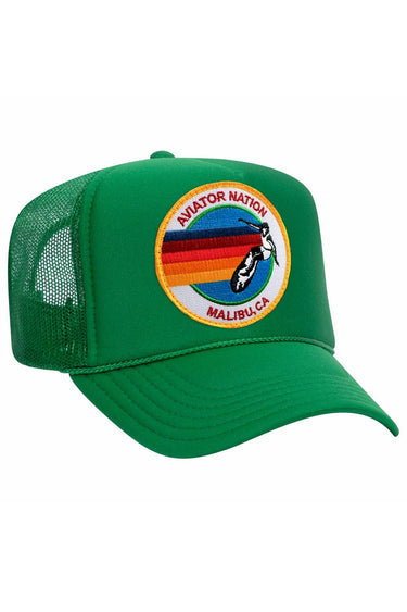 AVIATOR NATION MALIBU VINTAGE TRUCKER HAT HATS Aviator Nation OS KELLY GREEN