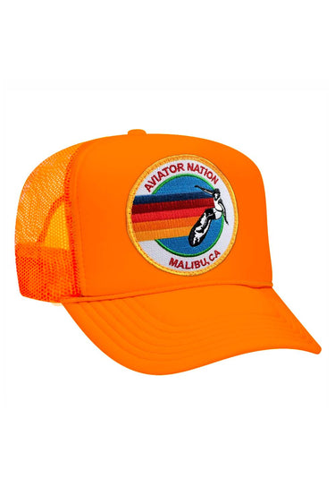 AVIATOR NATION MALIBU VINTAGE TRUCKER HAT HATS Aviator Nation OS NEON ORANGE