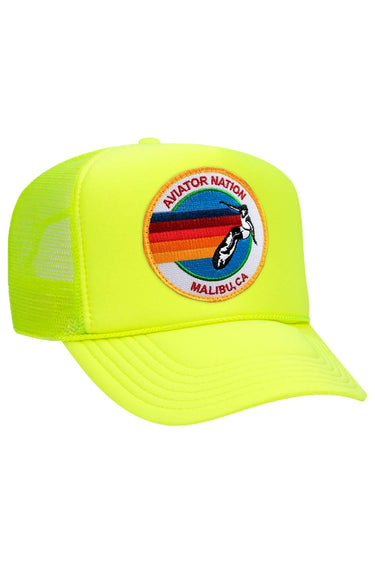 AVIATOR NATION MALIBU VINTAGE TRUCKER HAT HATS Aviator Nation OS NEON YELLOW