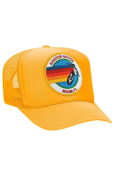 AVIATOR NATION MIAMI TRUCKER HAT HATS Aviator Nation OS GOLD