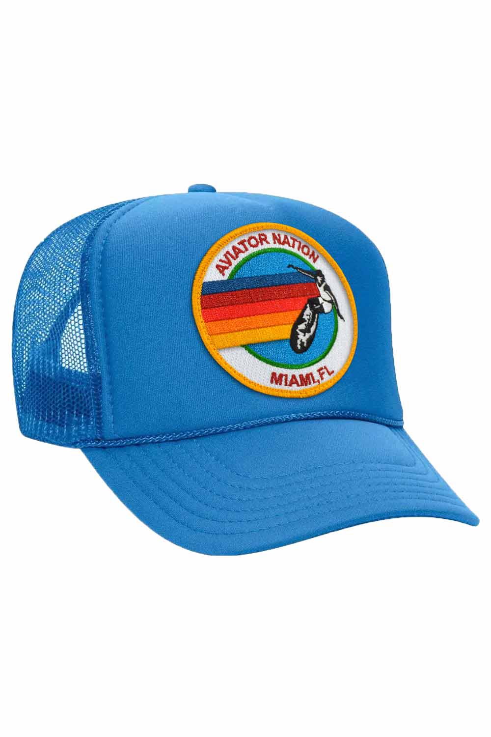 AVIATOR NATION MIAMI TRUCKER HAT HATS Aviator Nation OS LIGHT BLUE 
