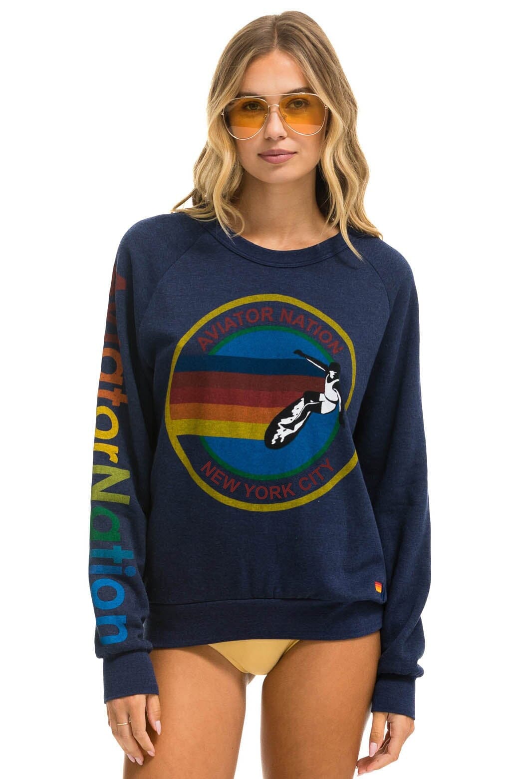 AVIATOR NATION NEW YORK CITY CREW SWEATSHIRT - NAVY Sweatshirt Aviator Nation