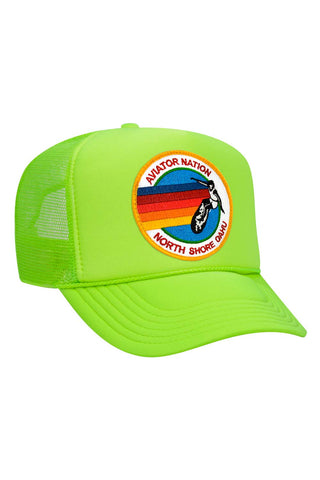 AVIATOR NATION NORTH SHORE TRUCKER HAT HATS Aviator Nation OS NEON GREEN