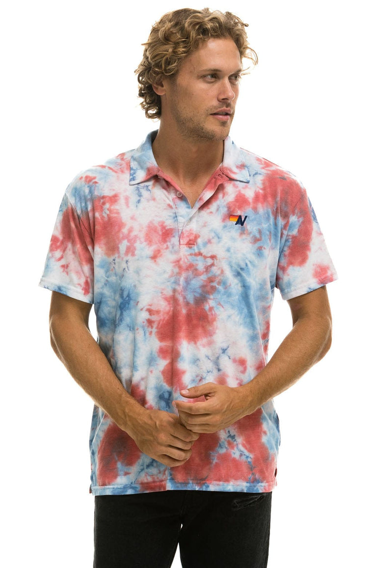AVIATOR NATION POLO - TIE DYE RED Tees Aviator Nation