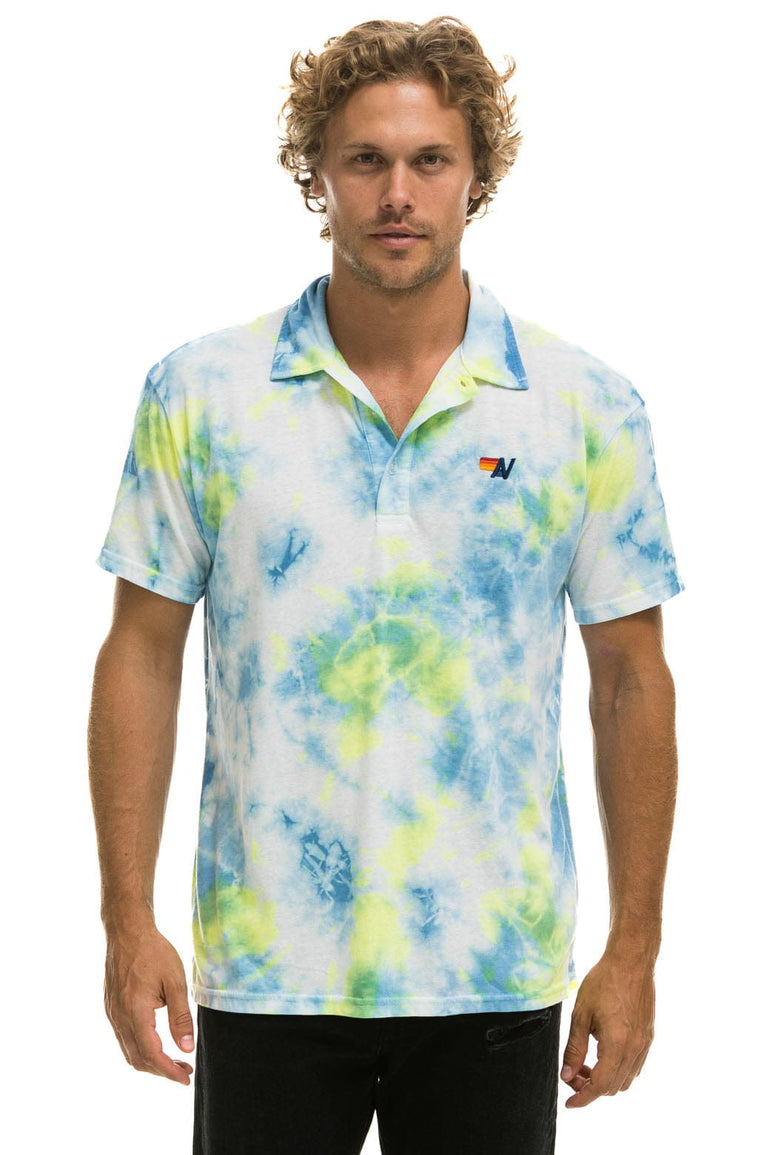 AVIATOR NATION POLO - TIE DYE YELLOW Men's Tees Aviator Nation