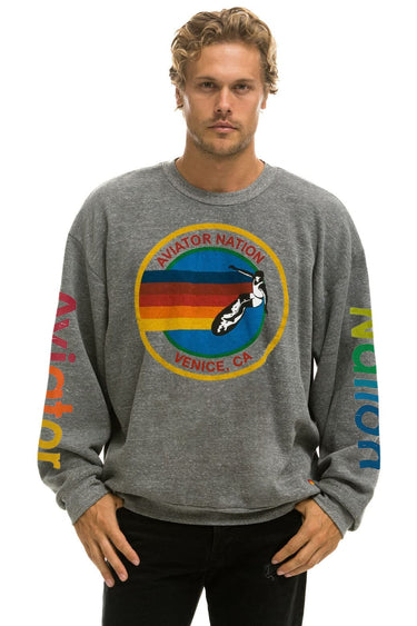 AVIATOR NATION RELAXED CREW SWEATSHIRT - HEATHER GREY Sweatshirt Aviator Nation