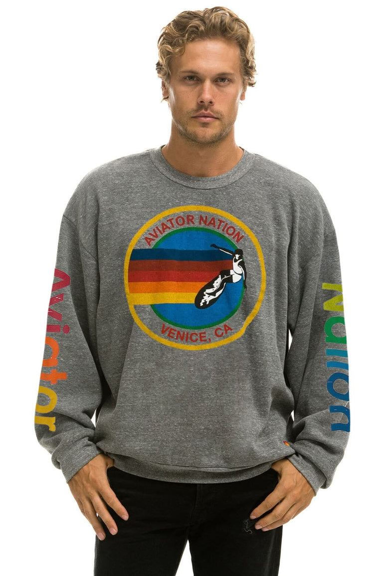 AVIATOR NATION RELAXED CREW SWEATSHIRT - HEATHER GREY Sweatshirt Aviator Nation