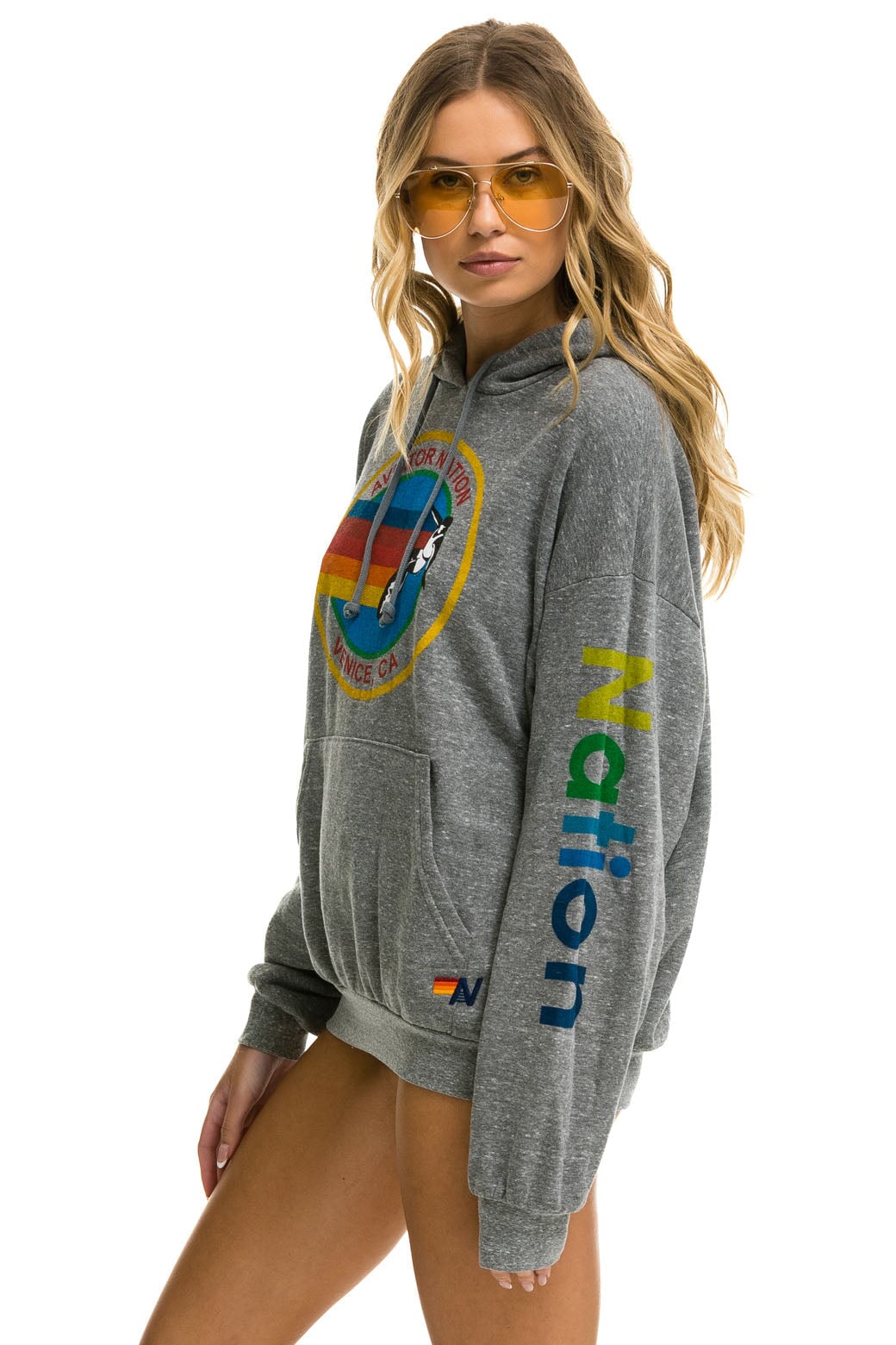 AVIATOR NATION RELAXED PULLOVER HOODIE - HEATHER GREY Hoodie Aviator Nation 