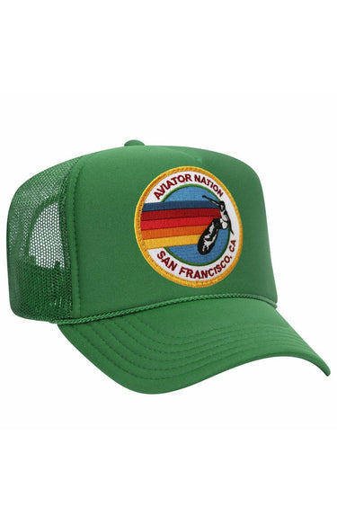AVIATOR NATION SAN FRANCISCO TRUCKER HAT HATS Aviator Nation OS KELLY GREEN