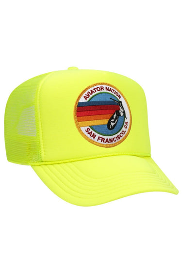AVIATOR NATION SAN FRANCISCO TRUCKER HAT HATS Aviator Nation OS NEON YELLOW