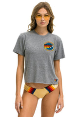 AVIATOR NATION SMALL LOGO BOYFRIEND TEE - HEATHER GREY Boyfriend Tee Aviator Nation