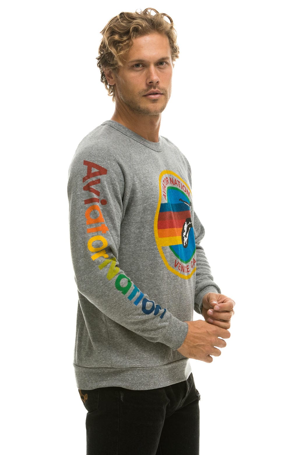 AVIATOR NATION SWEATSHIRT - HEATHER GREY Sweatshirt Aviator Nation