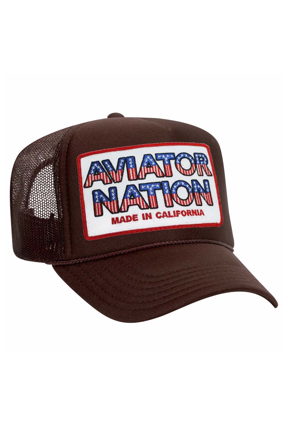 AVIATOR NATION USA PATRIOTIC VINTAGE TRUCKER HAT HATS Aviator Nation OS BROWN 