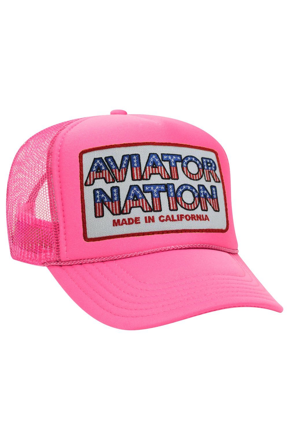 AVIATOR NATION USA PATRIOTIC VINTAGE TRUCKER HAT HATS Aviator Nation OS NEON PINK 