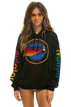 AVIATOR NATION VAIL RELAXED PULLOVER HOODIE - BLACK