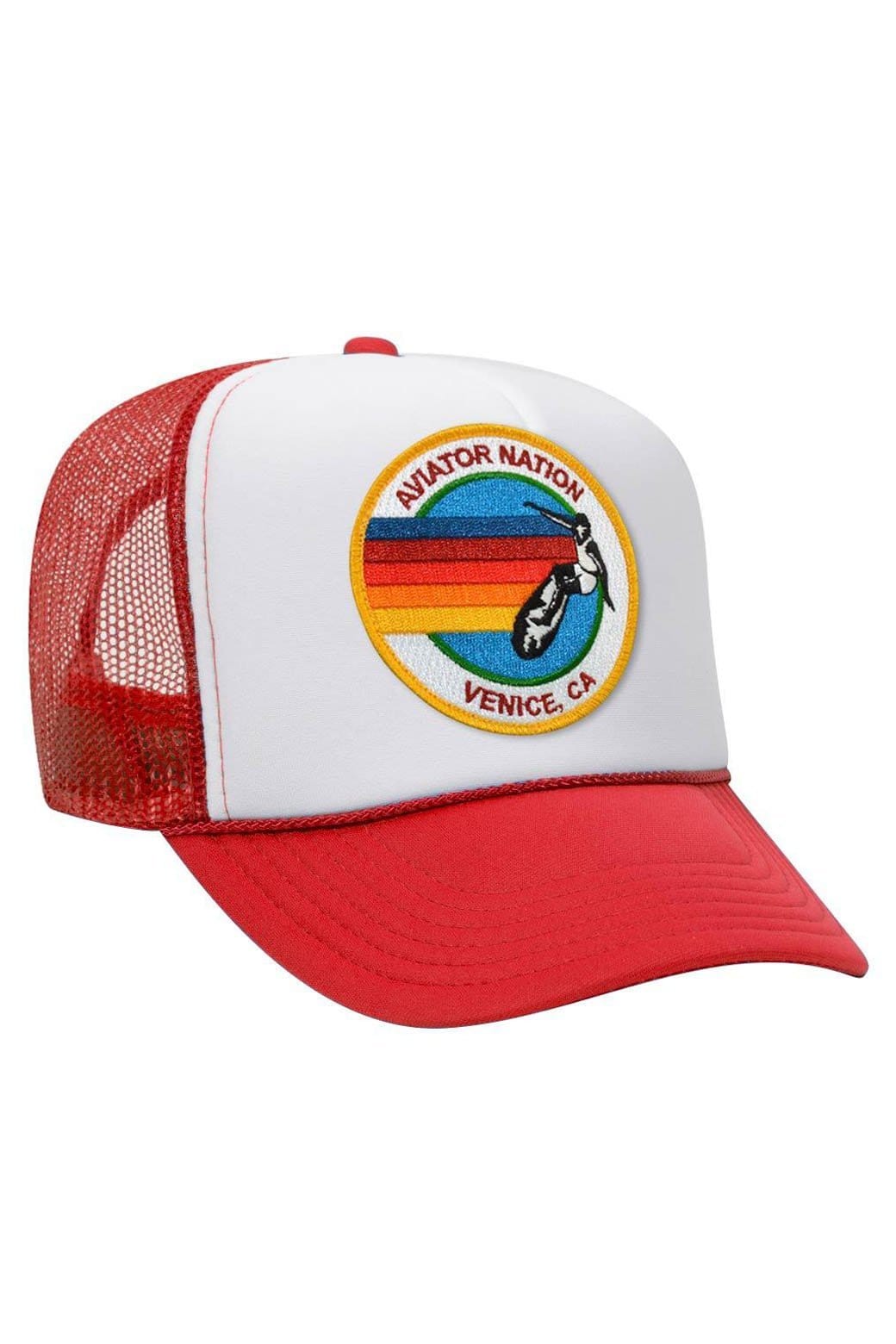 AVIATOR NATION VENICE TRUCKER HAT HATS Aviator Nation OS RED / WHITE