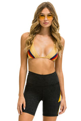 BOLT 6 INCH HI-RISE BIKER SHORT - CHARCOAL // GOLD Women's Shorts Aviator Nation
