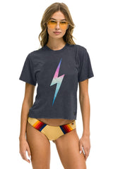 BOLT BOYFRIEND TEE - RAINBOW PINK Boyfriend Tee Aviator Nation