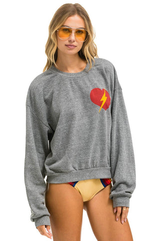 BOLT HEART RELAXED CREW SWEATSHIRT - HEATHER Sweatshirt Aviator Nation