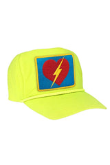 BOLT HEART VINTAGE NYLON TRUCKER HAT HATS Aviator Nation NEON YELLOW