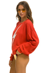 BOLT RELAXED CREW SWEATSHIRT - RED // WHITE Sweatshirt Aviator Nation