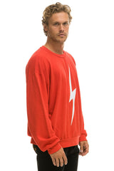 BOLT RELAXED CREW SWEATSHIRT - RED // WHITE Sweatshirt Aviator Nation