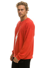 BOLT RELAXED CREW SWEATSHIRT - RED // WHITE Sweatshirt Aviator Nation