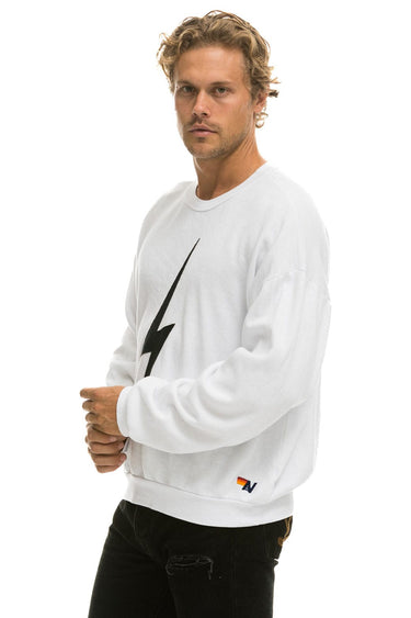 BOLT RELAXED CREW SWEATSHIRT - WHITE // BLACK Sweatshirt Aviator Nation