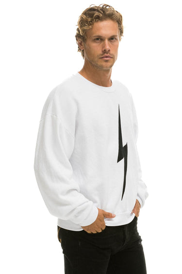 BOLT RELAXED CREW SWEATSHIRT - WHITE // BLACK Sweatshirt Aviator Nation