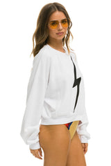 BOLT RELAXED CREW SWEATSHIRT - WHITE // BLACK Sweatshirt Aviator Nation