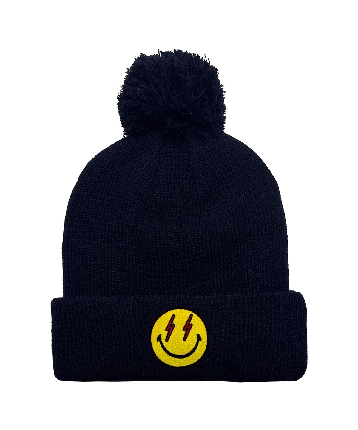 BOLT SMILEY POM POM RIB BEANIE Beanie Aviator Nation NAVY