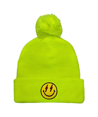 BOLT SMILEY POM POM RIB BEANIE Beanie Aviator Nation RYL