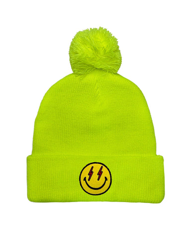 BOLT SMILEY POM POM RIB BEANIE Beanie Aviator Nation RYL